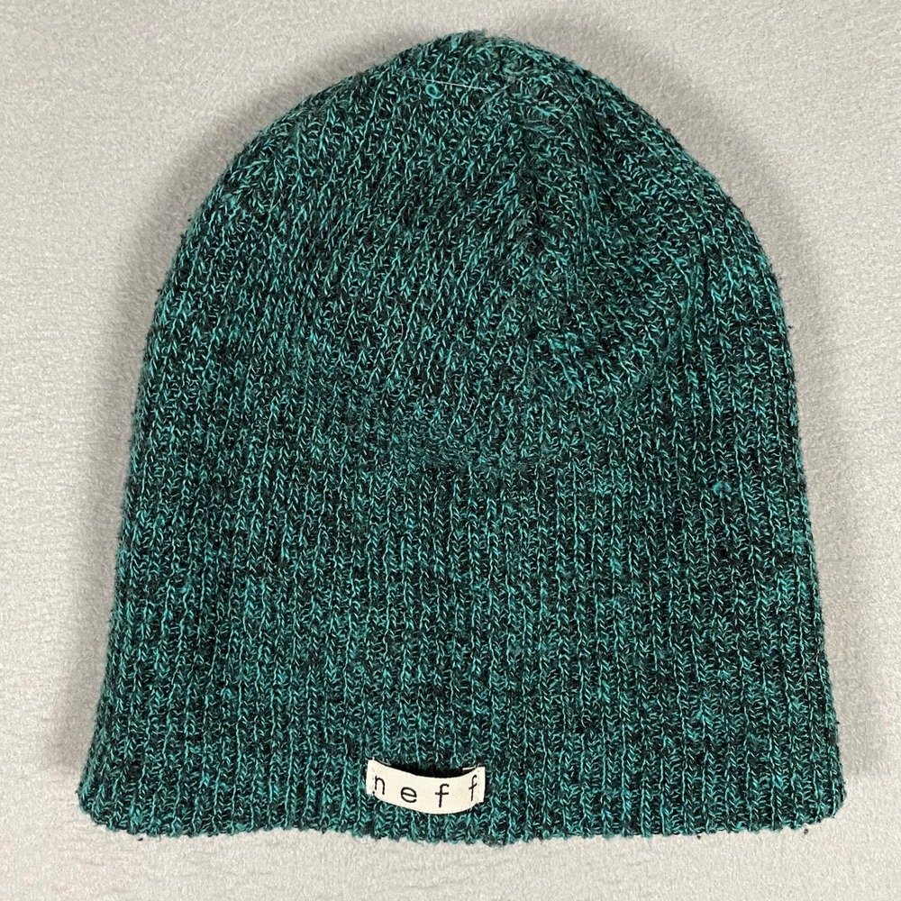 Neff Daily Beanie Mens Teal Black Marled Knit Slouchy Skater Snowboard Hat